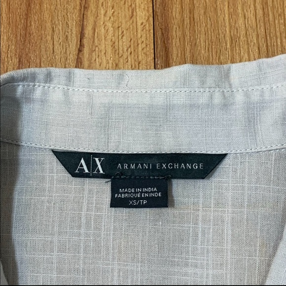 AX Armani Exchange Grey Button Front Cotton Blouse - Picture 7 of 11